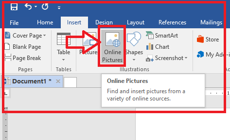 How To Insert Online Pictures In Ms Word 2016 एमएस वर ड 2016 म ऑनल इन प क चर इन सर ट क स कर E Library Dr Bhanwar Singh Porte College Gharghoda